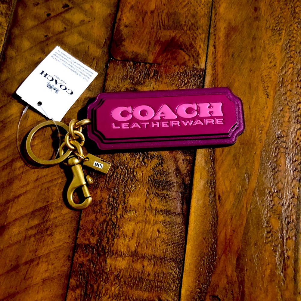 New Coach Badge Bag Charm - color hibiscus